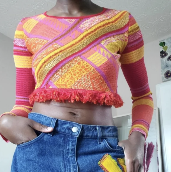 Fringe Hem Crop Tops
